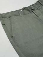 Men's Lt.Olive Cotton Lycra Regular Fit Pant