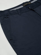 Men's Navy Cotton Lycra Regular Fit Pant