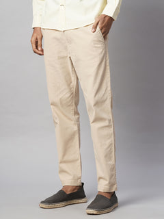 Men’s Cotton Lycra Slim Fit Pant Beige