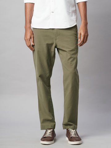 Men’s Cotton Lycra Slim Fit Coin Pocket Pant Olive