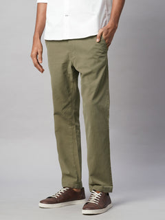 Men’s Cotton Lycra Slim Fit Coin Pocket Pant Olive