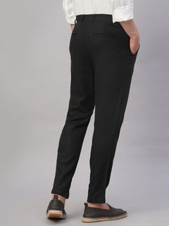 Men’s Linen Cotton Regular Fit Pant Black