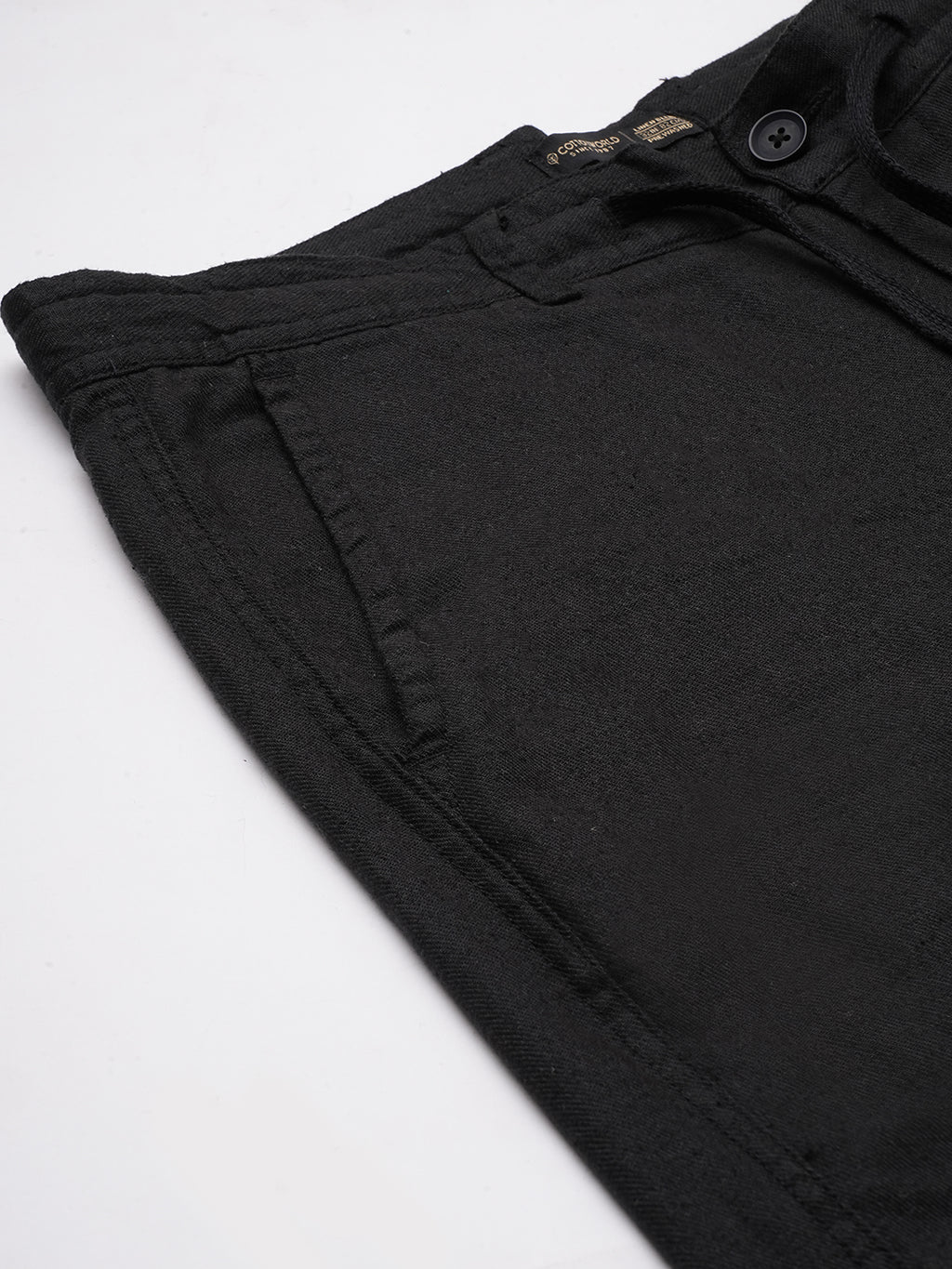 Men's Black Linen Cotton Regular Fit Pant
