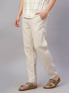 Men's Natural Linen Cotton Regular Fit Pant