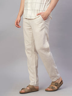 Men's Linen Cotton Regular Fit Pant Natural
