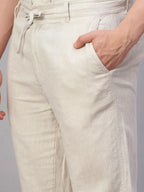 Men's Natural Linen Cotton Regular Fit Pant