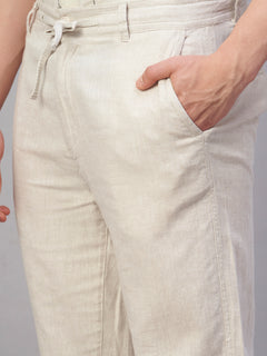 Men's Linen Cotton Regular Fit Pant Natural