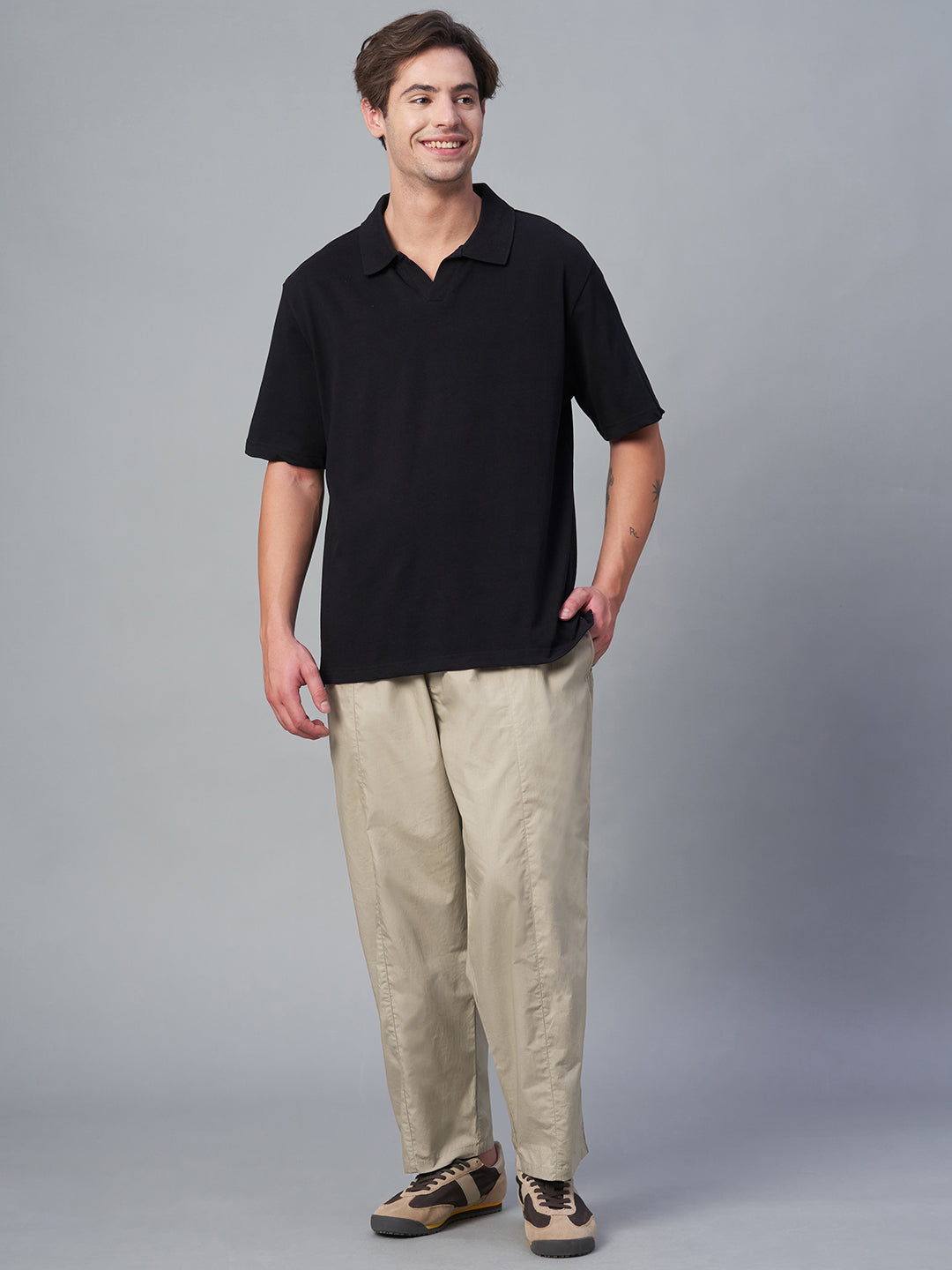 Men's Khaki 100% Cotton Loose Fit Pant