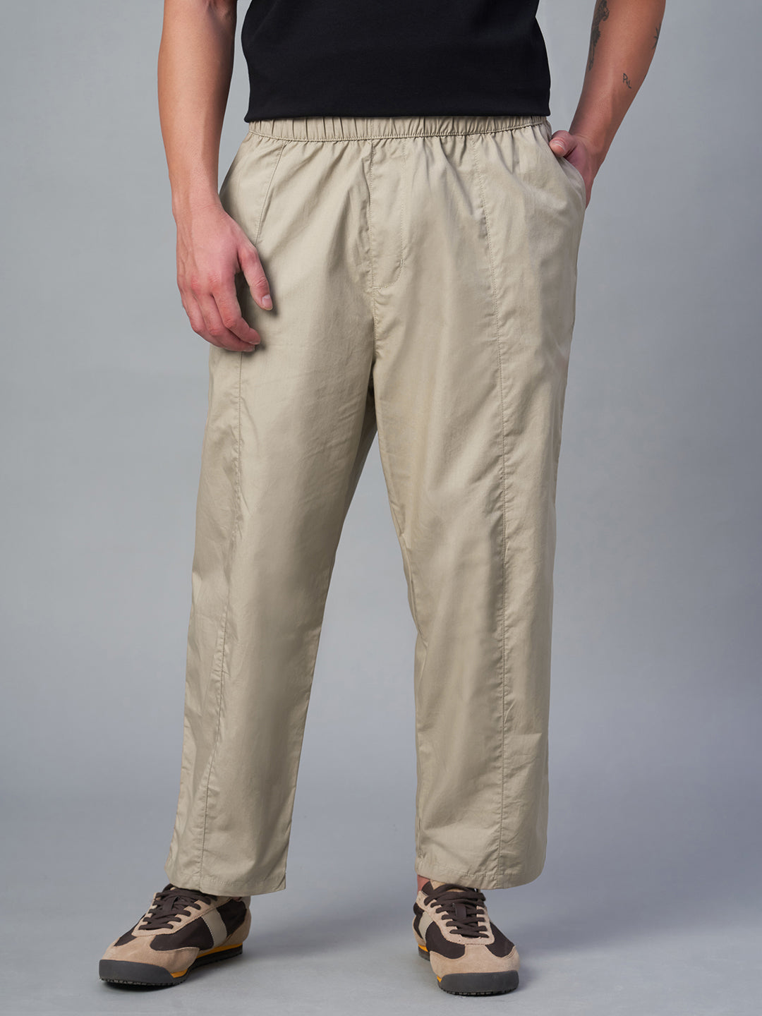 Men's Khaki 100% Cotton Loose Fit Pant