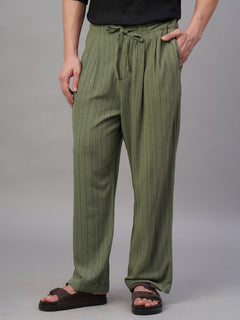 Men’s Linen Viscose Loose Fit Pant Green