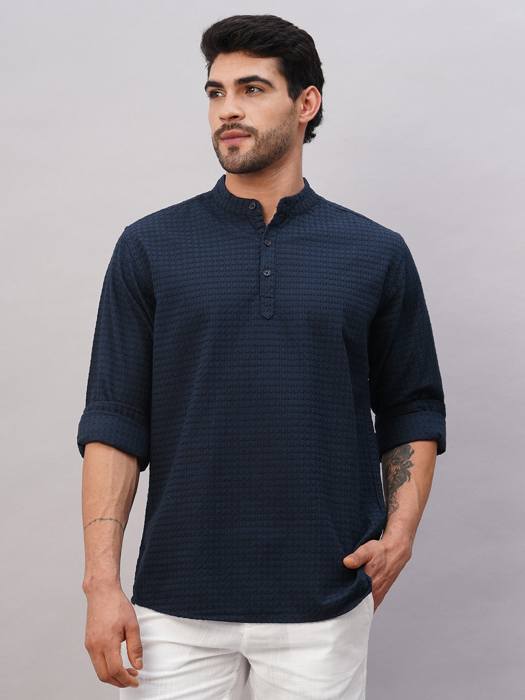 Men's Navy 1 100% Cotton Regular Fit Shirt