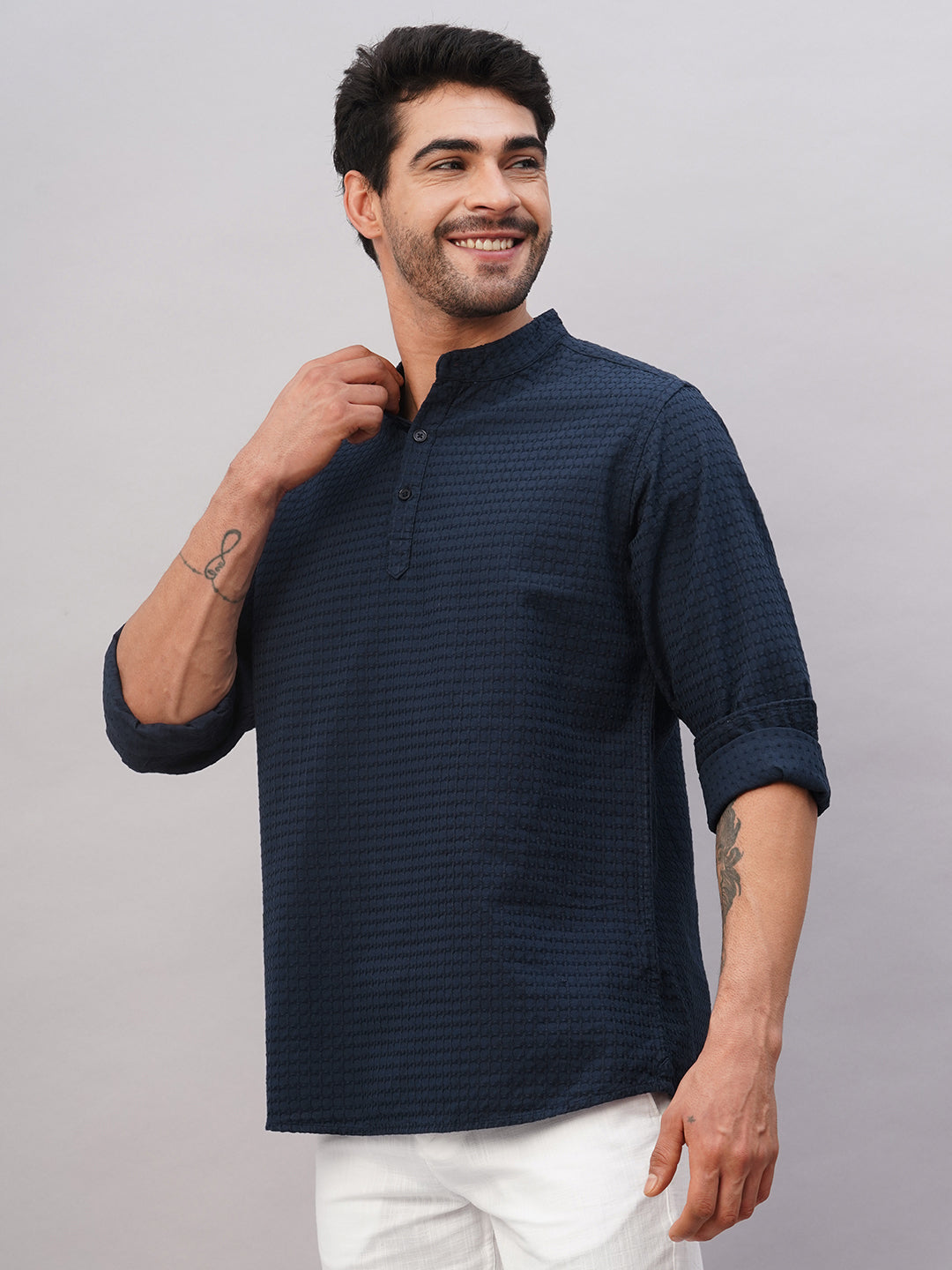 Men's Navy 1 100% Cotton Regular Fit Shirt