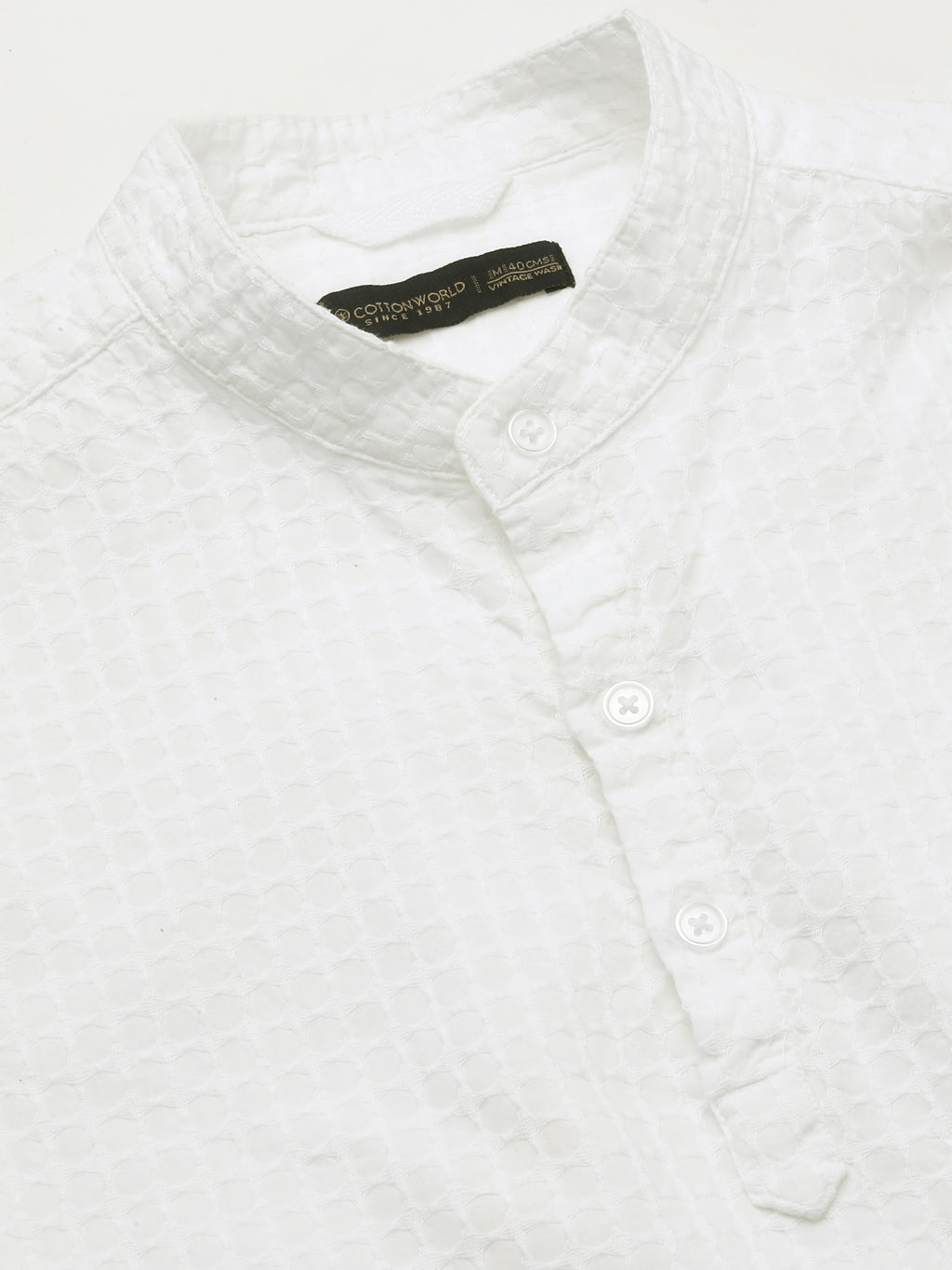 Men's White A 100% Cotton Regular Fit Shirt
