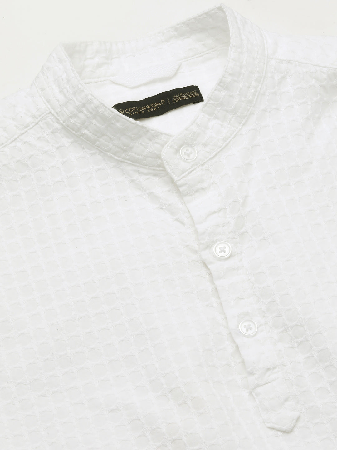 Men's White A 100% Cotton Regular Fit Shirt