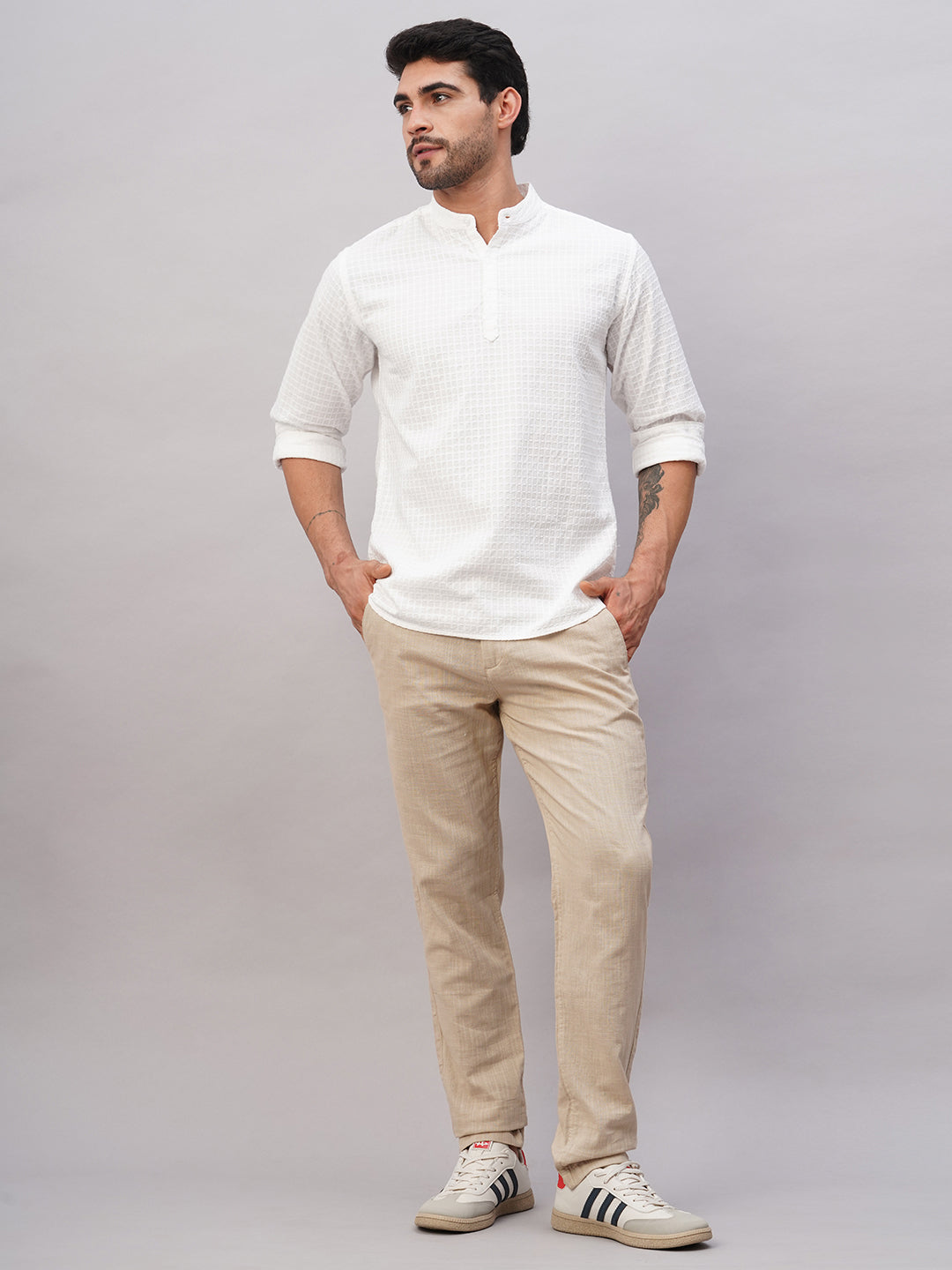 Men's White Cotton Regular Fit Shirt