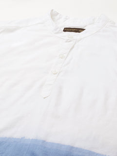 Men's White/Navy Cotton Regular Fit Shirt
