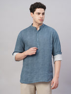 Men's Blue 100% Cotton Regular Fit Shirt