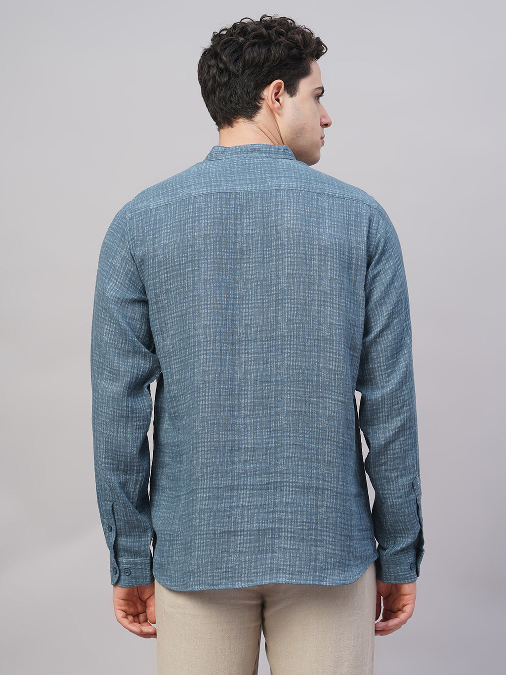 Men's Blue 100% Cotton Regular Fit Shirt