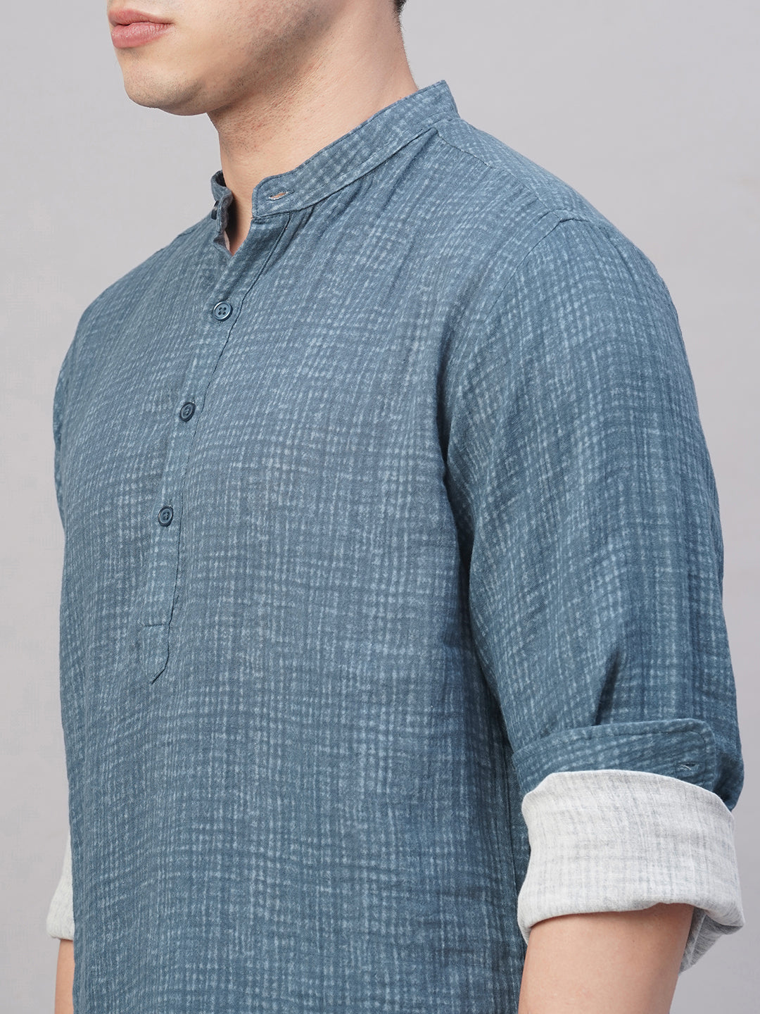 Men's Blue 100% Cotton Regular Fit Shirt