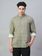 Men's Grey 100% Cotton Regular Fit Shirt
