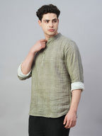Men's Grey 100% Cotton Regular Fit Shirt