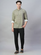 Men's Grey 100% Cotton Regular Fit Shirt