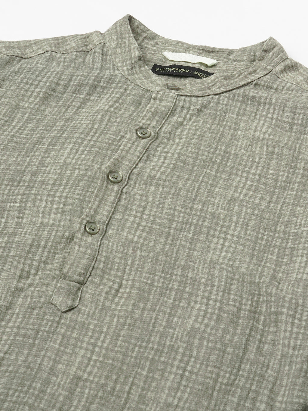 Men's Grey 100% Cotton Regular Fit Shirt