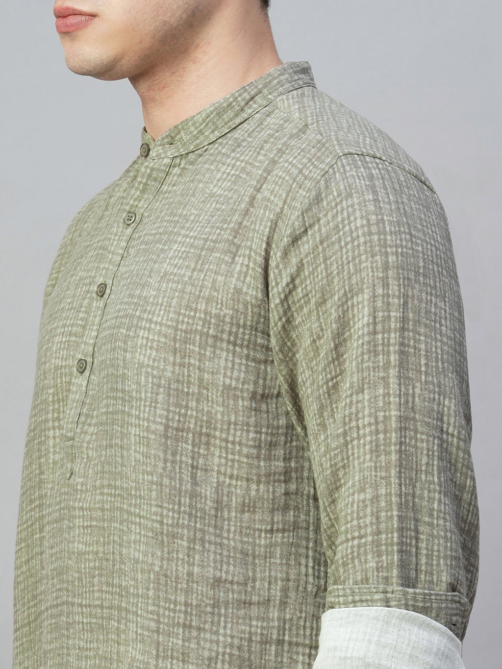 Men's Grey 100% Cotton Regular Fit Shirt