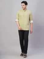 Men's Khaki 100% Cotton Regular Fit Shirt