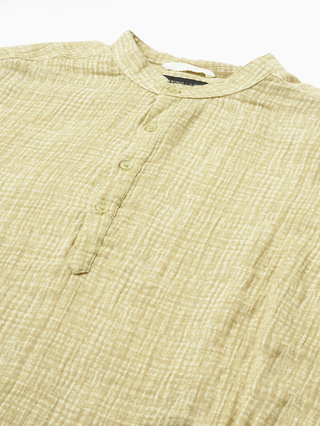 Men's Khaki 100% Cotton Regular Fit Shirt