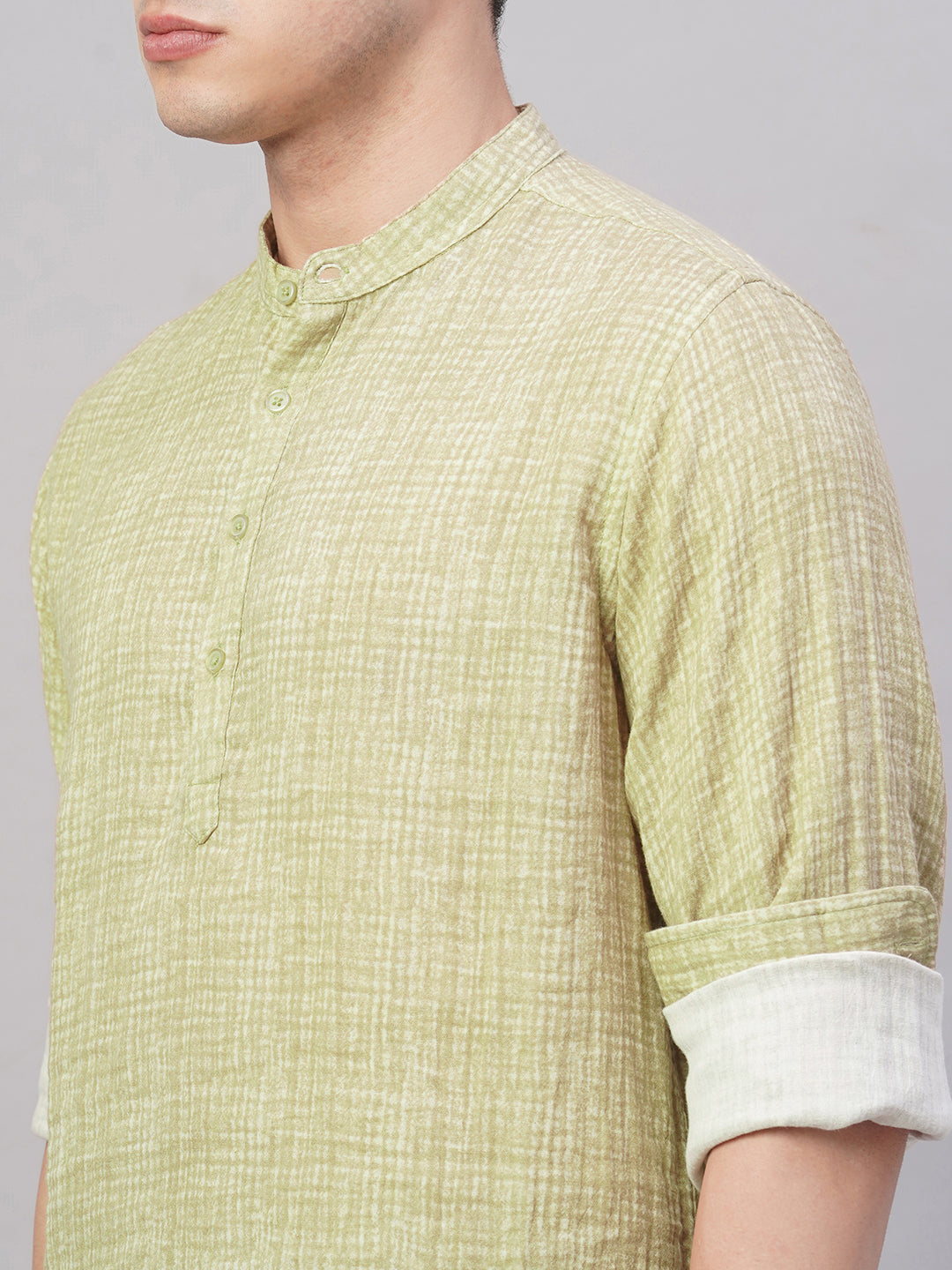 Men's Khaki 100% Cotton Regular Fit Shirt