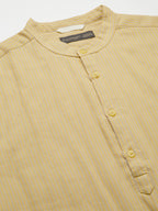 Men's Mustard 100% Cotton Regular Fit Shirt