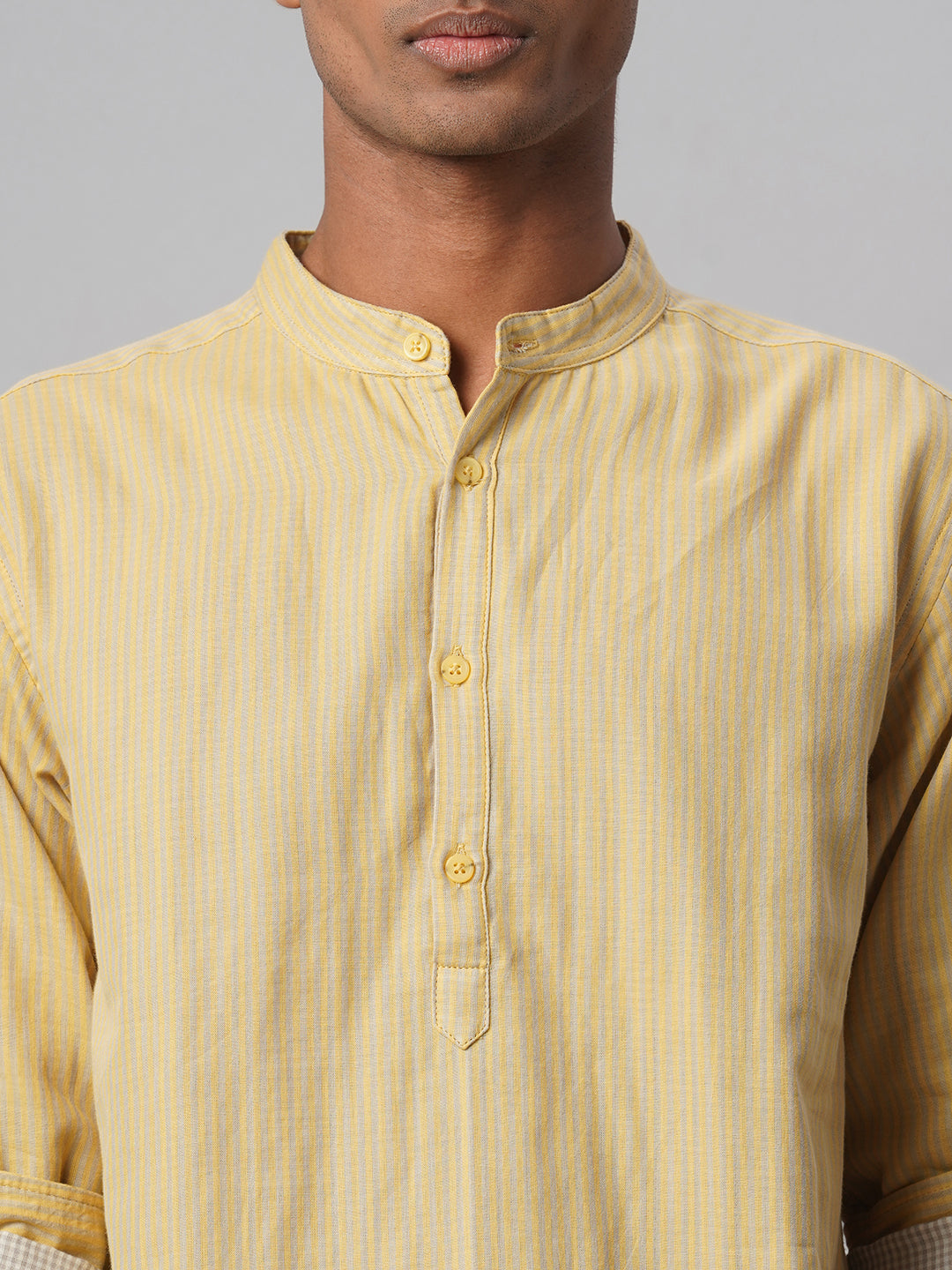 Men's Mustard 100% Cotton Regular Fit Shirt