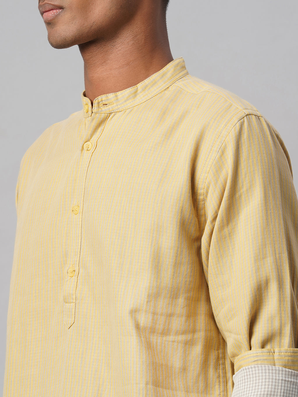 Men's Mustard 100% Cotton Regular Fit Shirt
