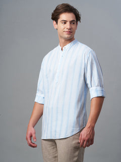 Men's Cotton Lyocell Regular Fit Shirt Blue