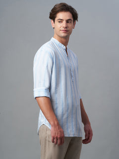 Men's Cotton Lyocell Regular Fit Shirt Blue