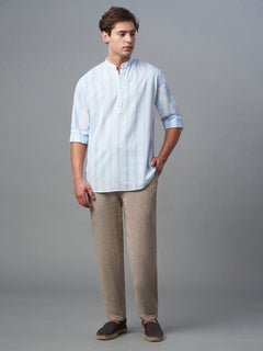 Men's Cotton Lyocell Regular Fit Shirt Blue