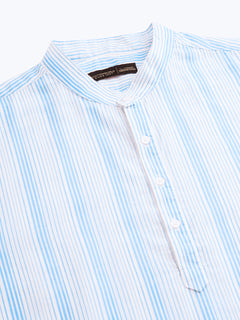 Men's Cotton Lyocell Regular Fit Shirt Blue