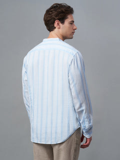 Men's Cotton Lyocell Regular Fit Shirt Blue
