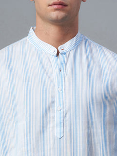Men's Cotton Lyocell Regular Fit Shirt Blue