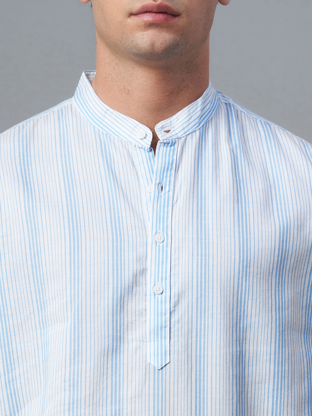 Men's Blue Cotton Lyocell Regular Fit Shirt