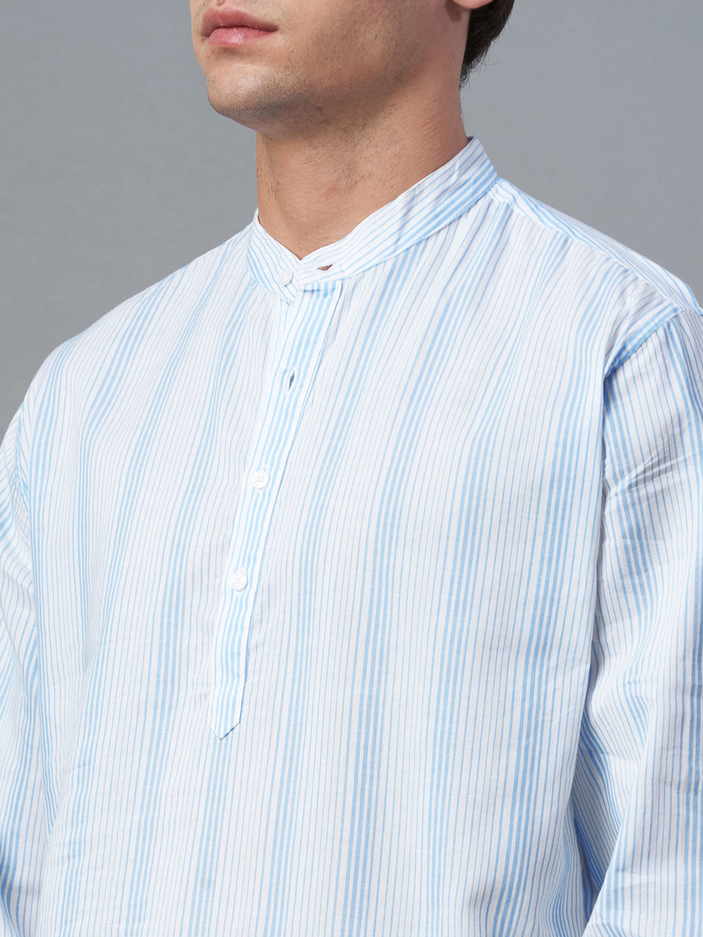 Men's Blue Cotton Lyocell Regular Fit Shirt
