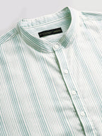 Men's Green Cotton Lyocell Regular Fit Shirt