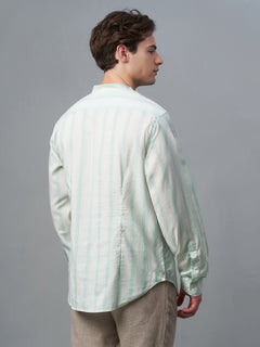Men's Cotton Lyocell Regular Fit Shirt Green