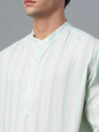 Men's Green Cotton Lyocell Regular Fit Shirt