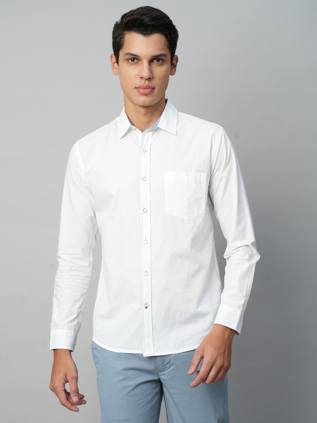 Men's Cotton White Regular Fit Shirts