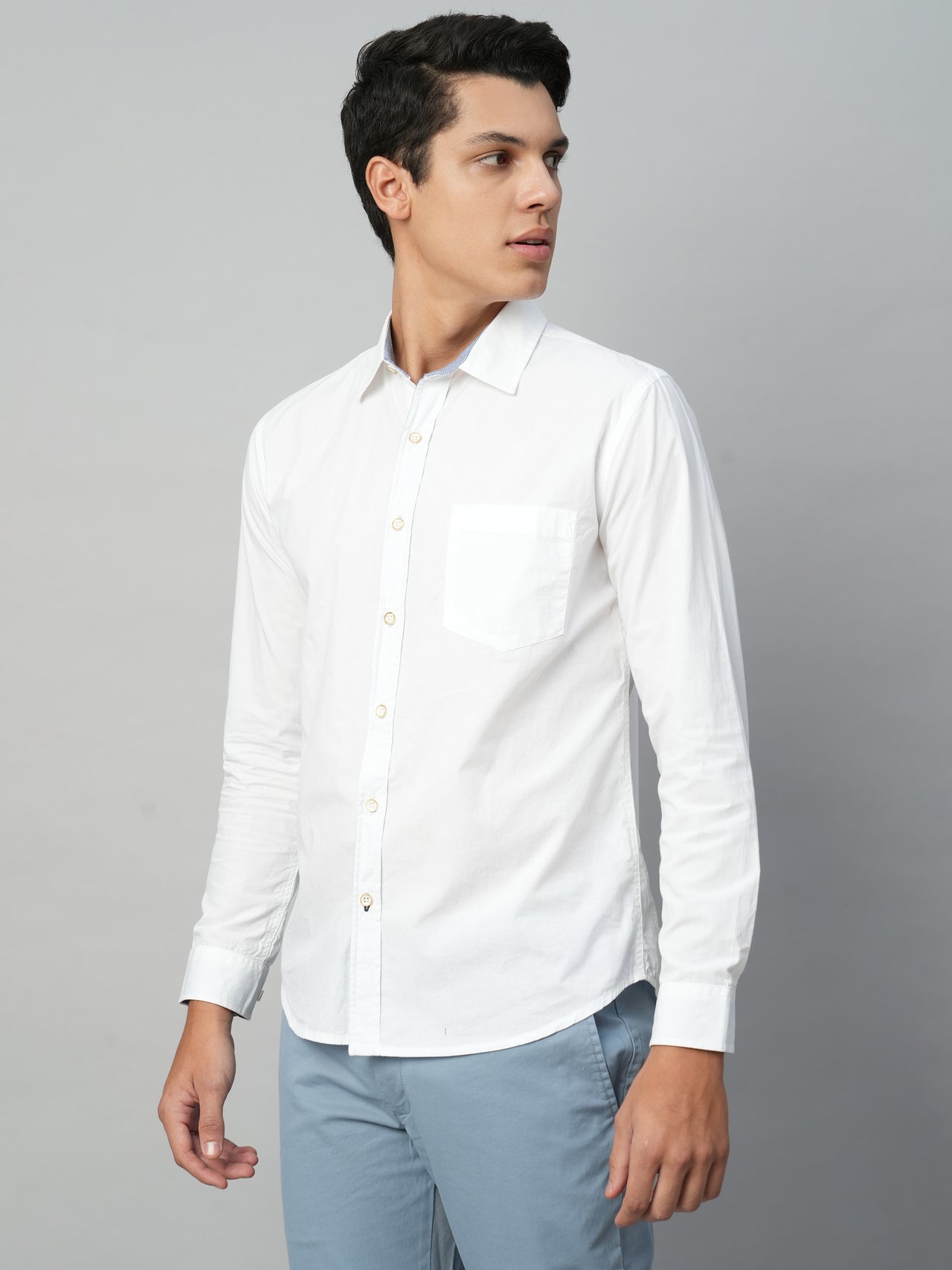 Men's Cotton White Regular Fit Shirts