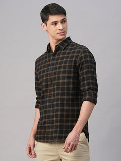 Men's Black Cotton Regular Fit Shirt