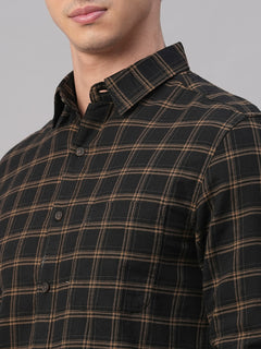 Men's Black Cotton Regular Fit Shirt