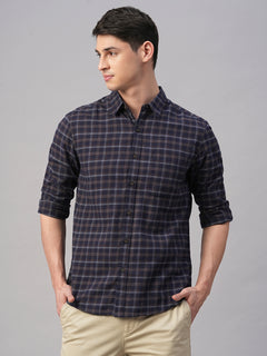 Men's Navy Cotton Regular Fit Shirt